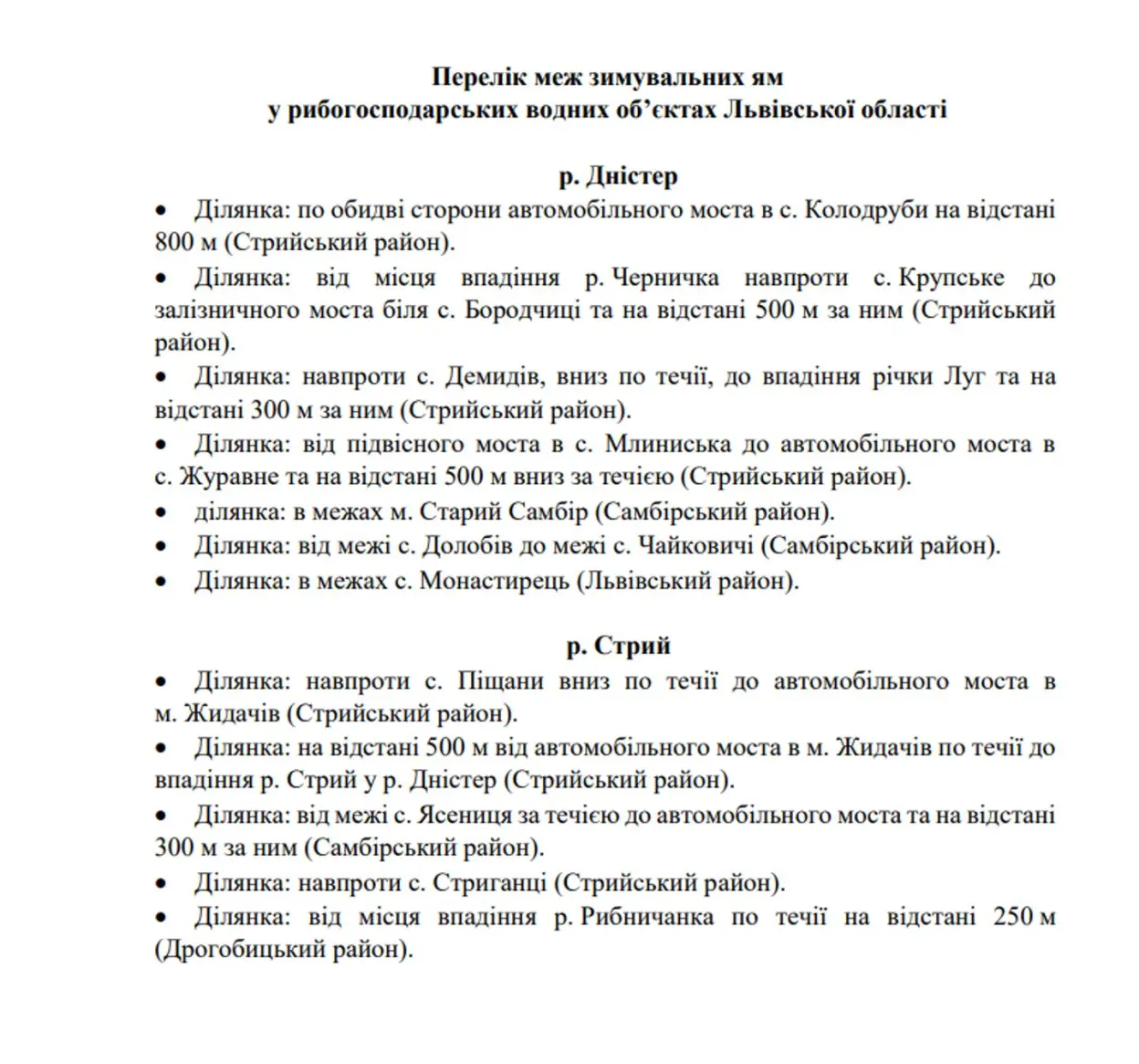 На Львівщині з 1 листопада заборонили вилов риби на зимувальних ямах