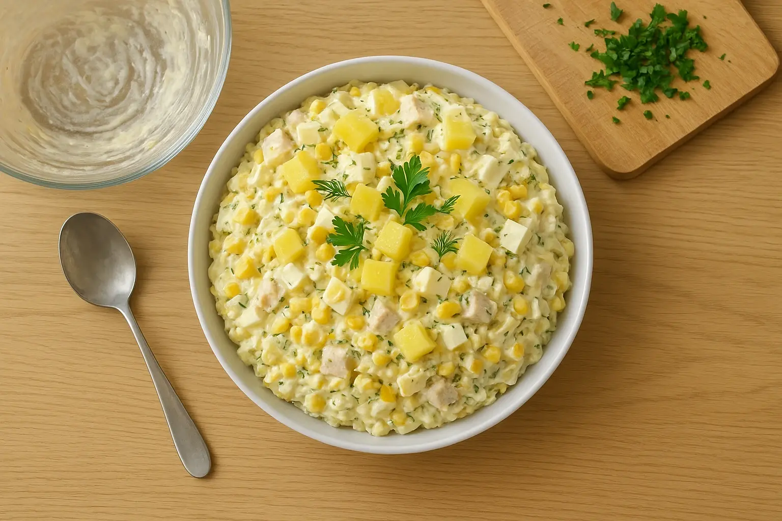 Салат з ананасом і куркою рецепт для святкового столу