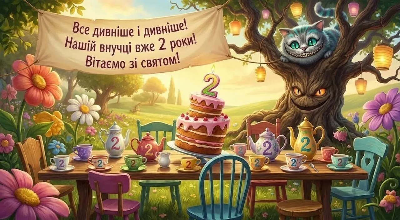 Привітання з днем народження для внучки на 2 роки