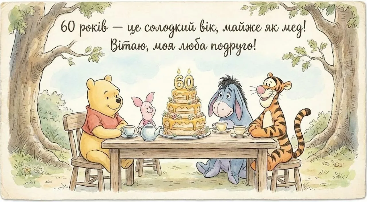 Привітання для подруги з ювілеєм на 60 років