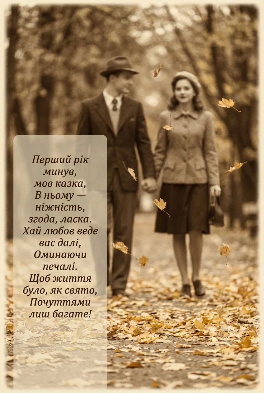 річниця весілля 1 рік