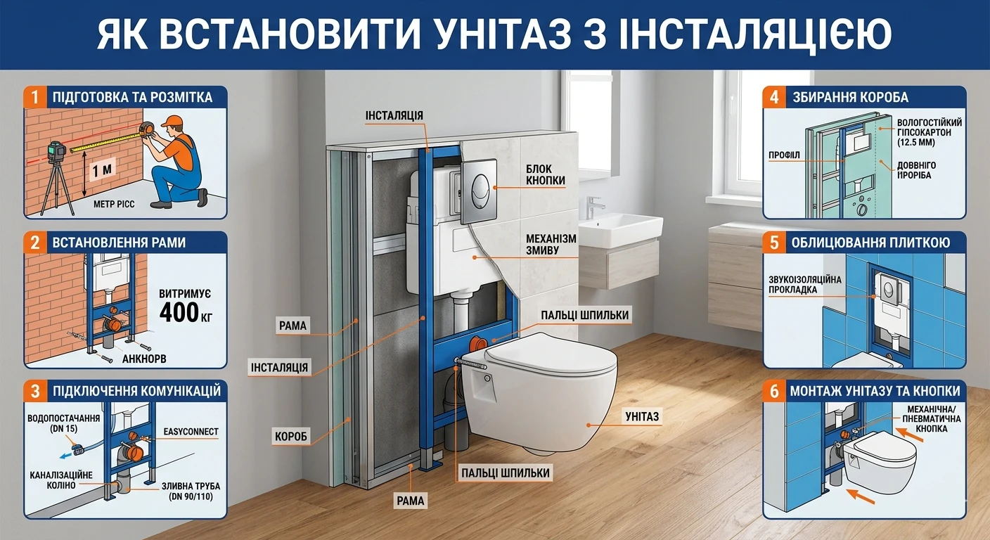 Як встановити унітаз з інсталяцією