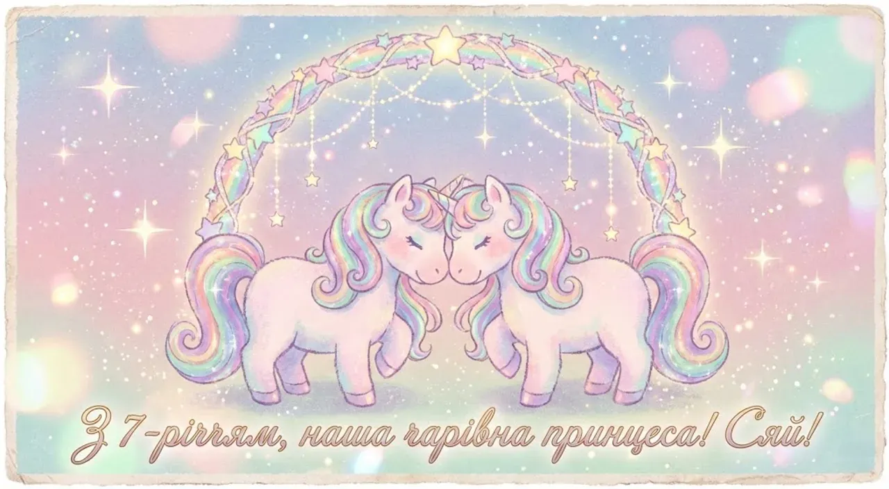 Привітання з днем народження внучці на 7 років