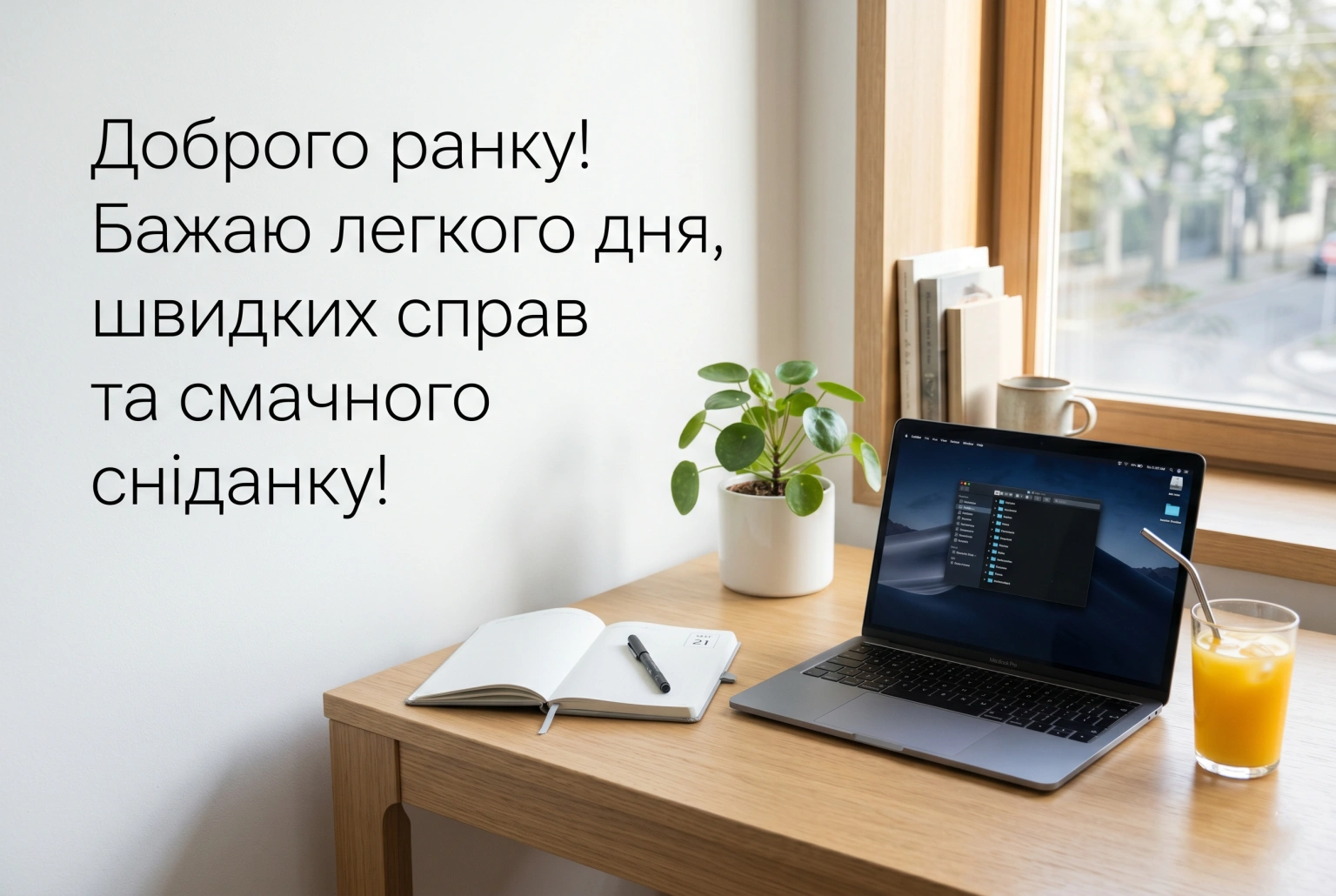 Привітання доброго ранку гарного дня для близьких та друзів у яскравих картинках