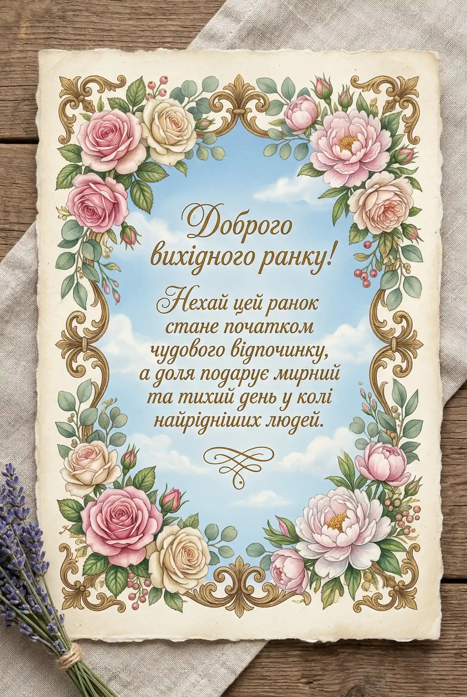 Доброго вихідного ранку: душевні вітання та красиві листівки для гарного настрою