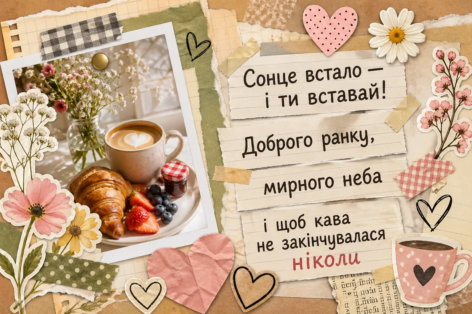 Листівки доброго ранку та мирного неба: найтепліші побажання у картинках