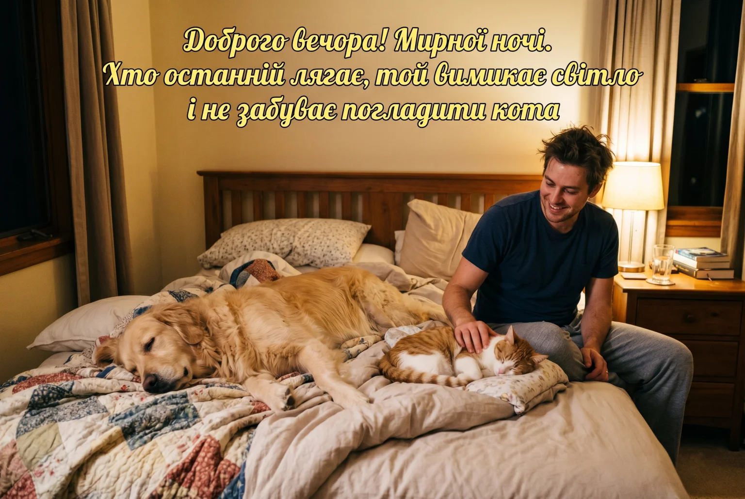 Доброго вечора та спокійної мирної ночі: найкращі побажання у картинках та листівках