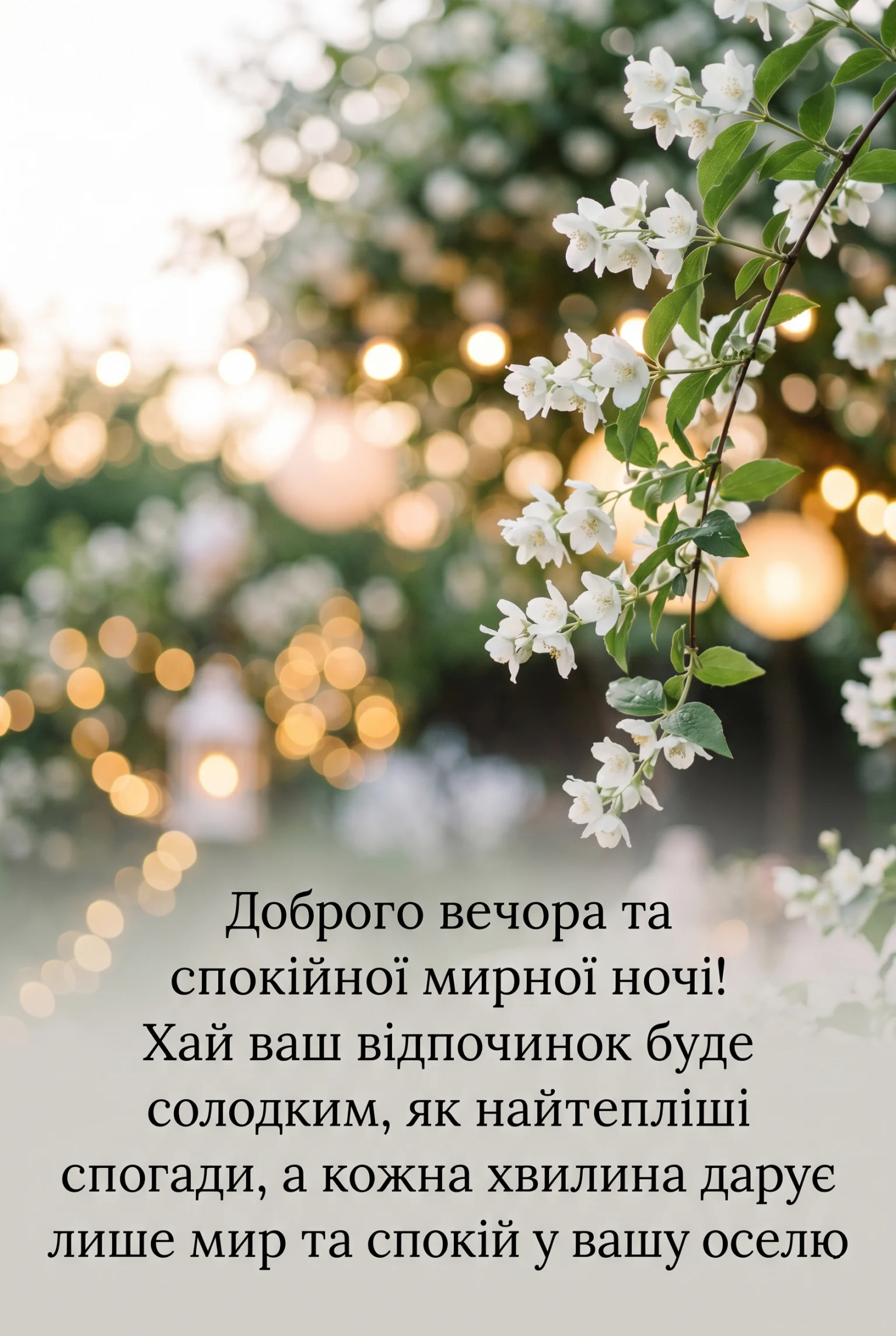 Доброго вечора та спокійної мирної ночі: найкращі побажання у картинках та листівках