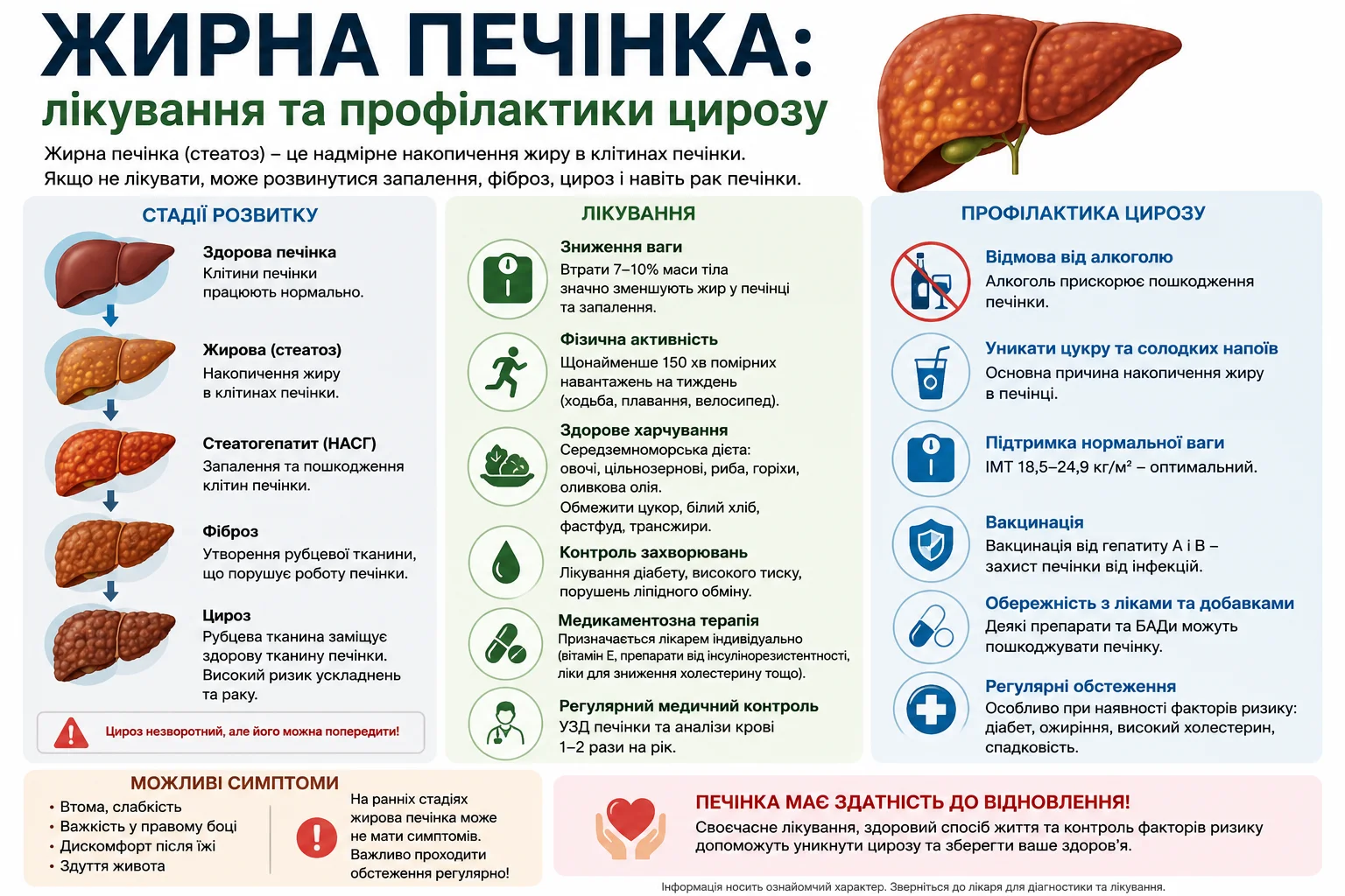 Жирна печінка: покрокова інструкція з лікування та профілактики цирозу