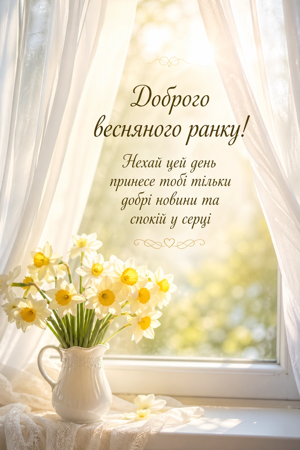 Побажання доброго весняного ранку: красиві листівки та натхненні слова для початку дня