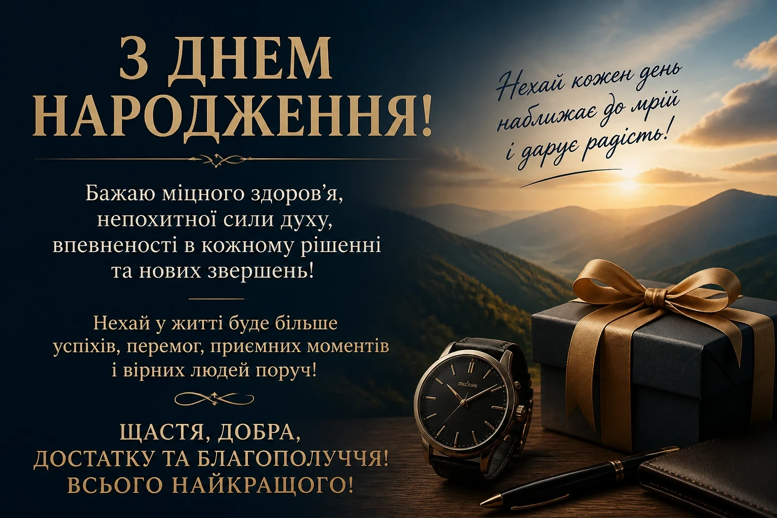 Українські привітання з днем народження мужчині