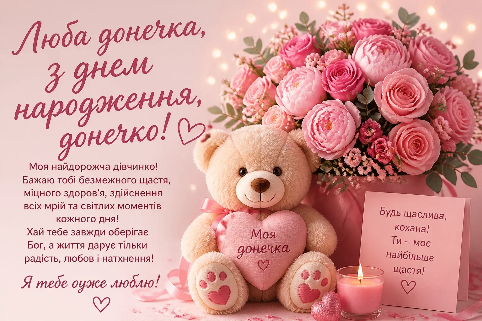 Люба донечка, з днем народження, донечко