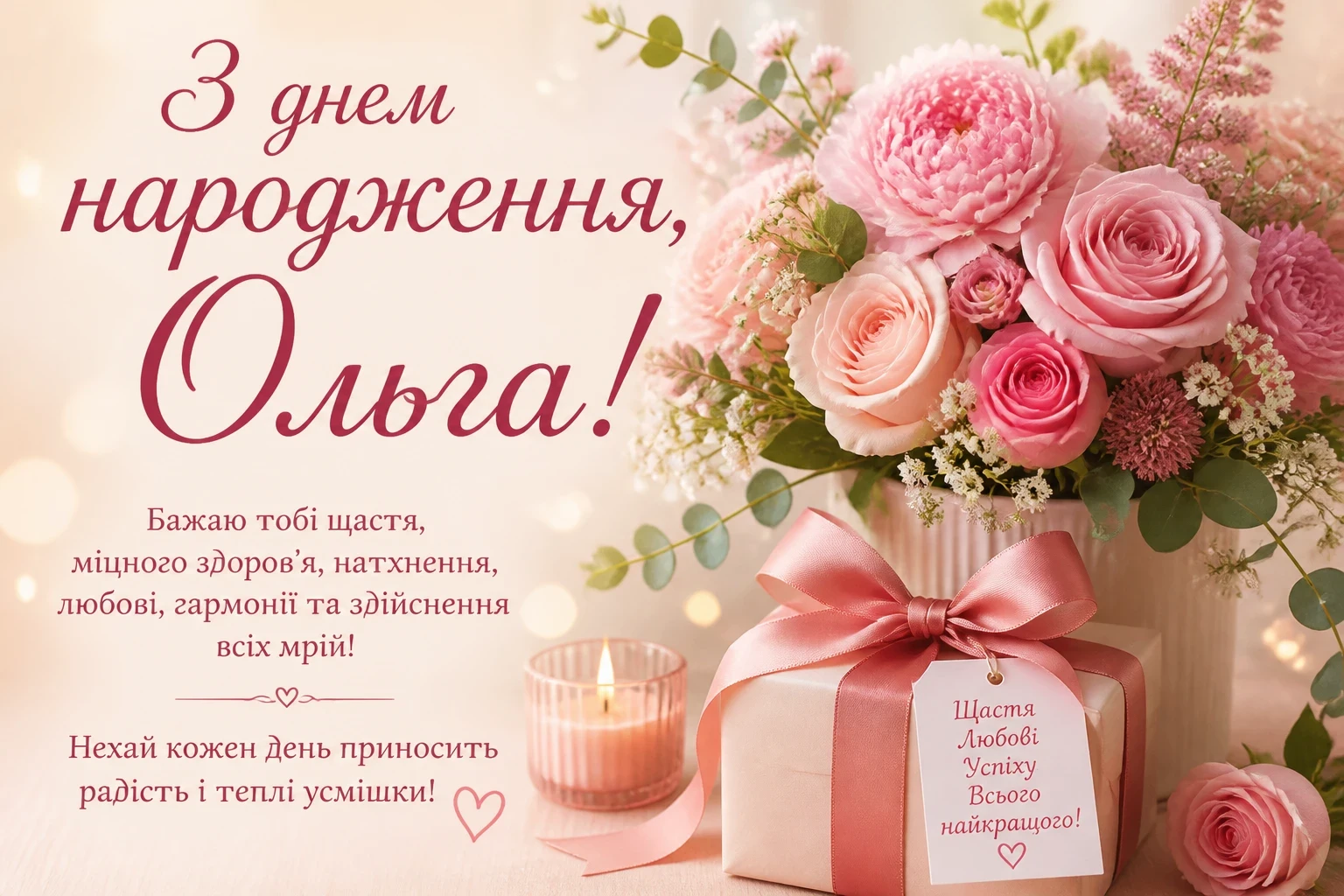 З днем народження для Ольги