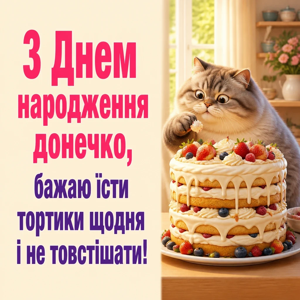 люба донечка з днем народження донечко