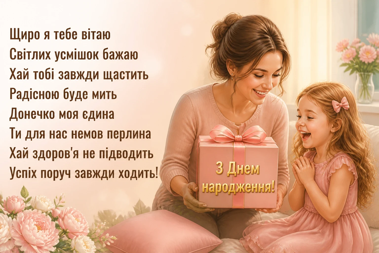 люба донечка з днем народження донечко