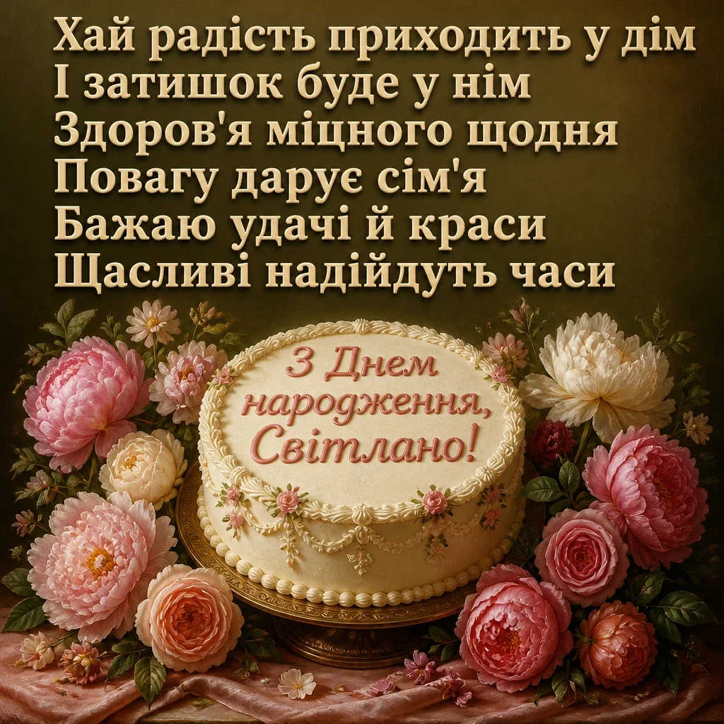 з днем народження світлана