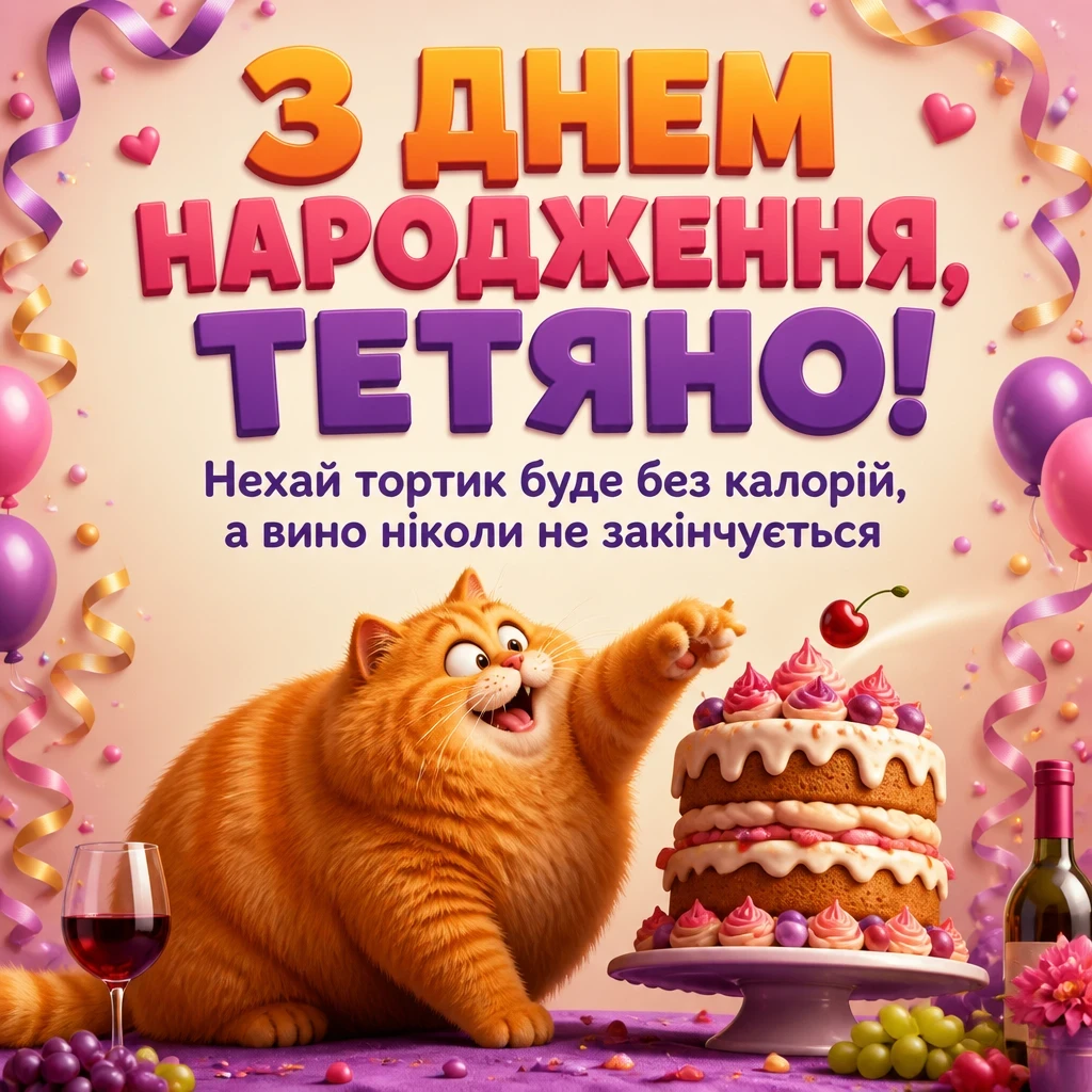з днем народження тетяна