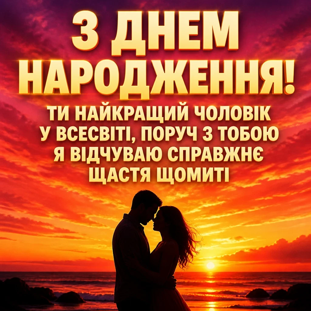 зворушливе привітання з днем народження коханому чоловіку