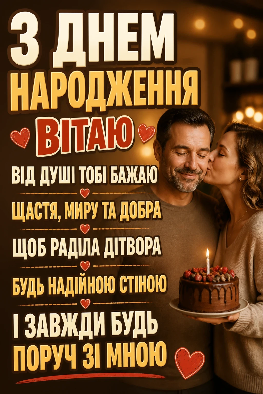 зворушливе привітання з днем народження коханому чоловіку