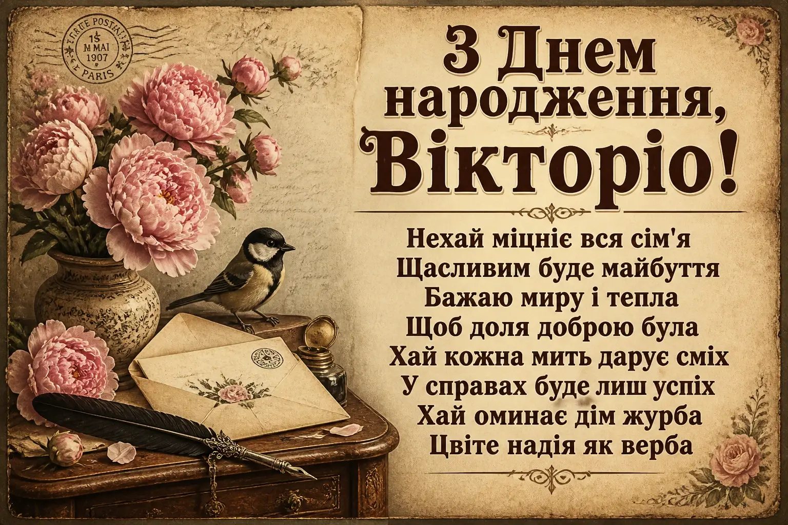 з днем народження вікторія