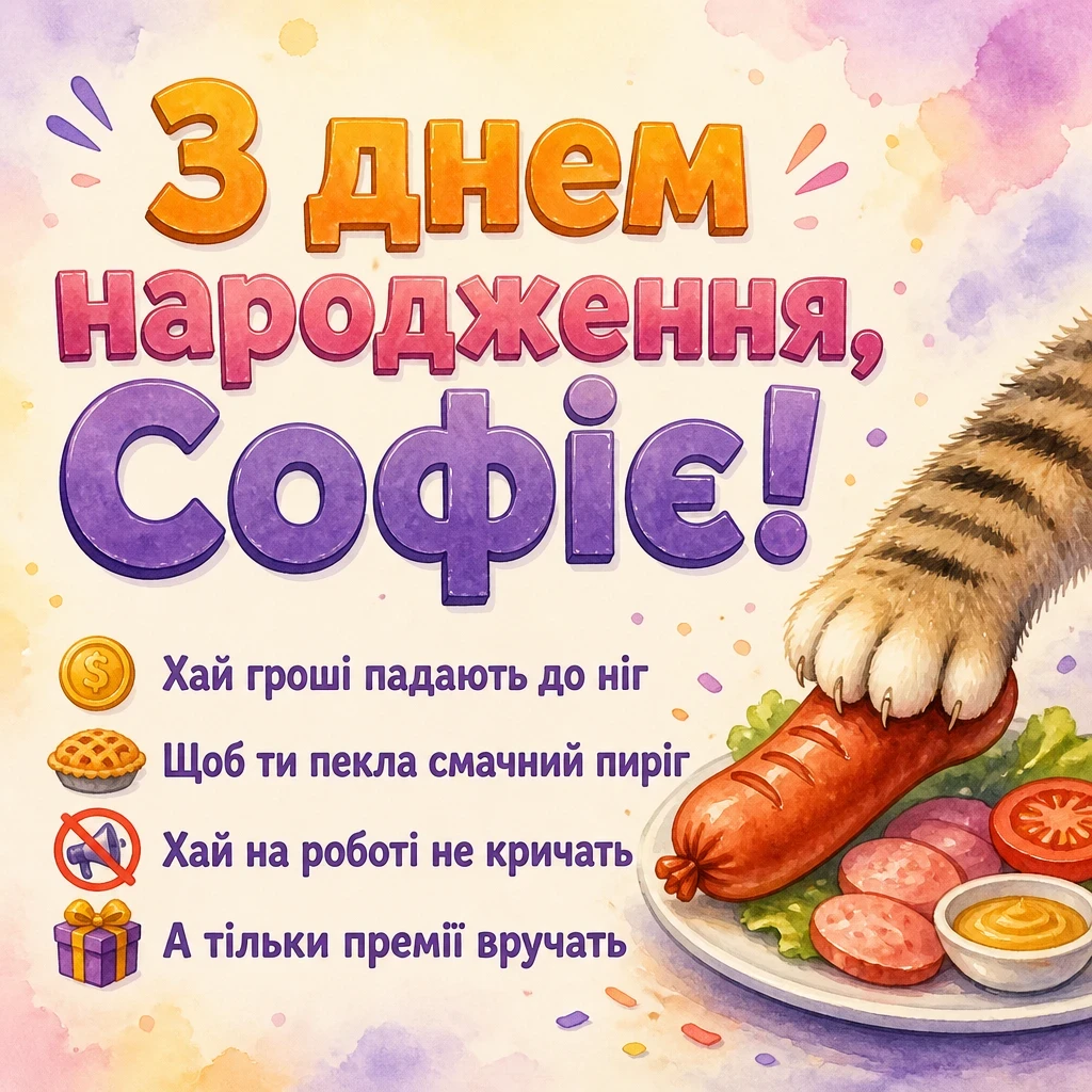 з днем народження софія