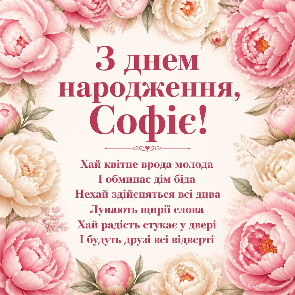 з днем народження софія