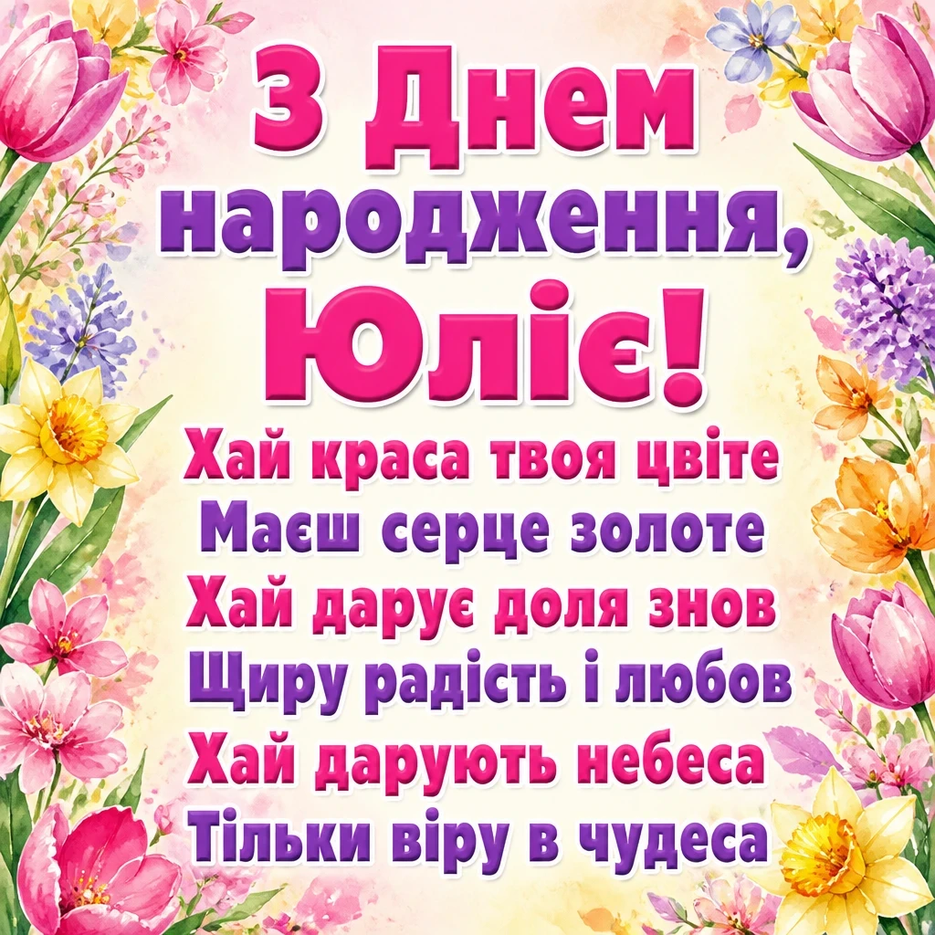 з днем народження юлія