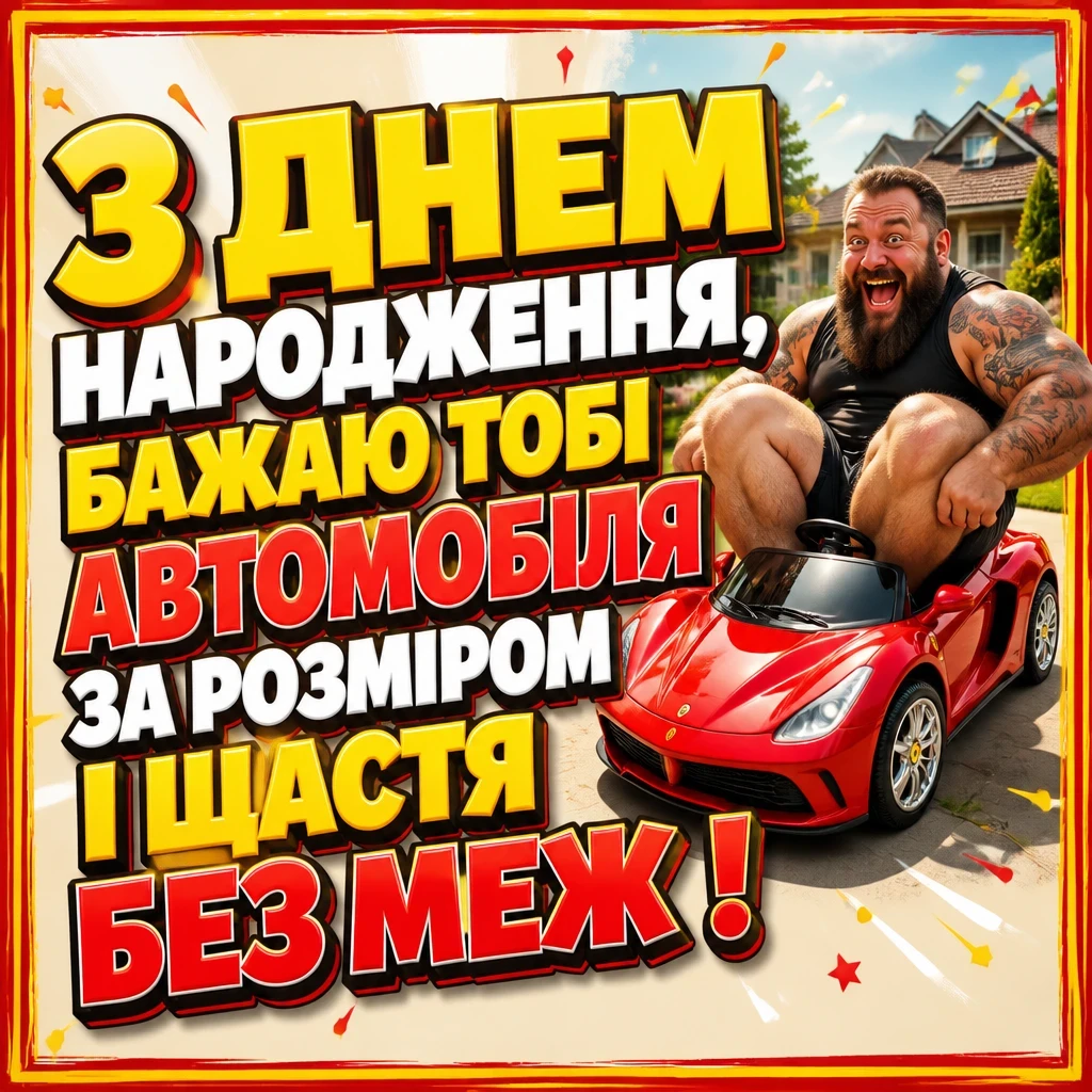 привітання мужчині з днем народження для чоловіків машини