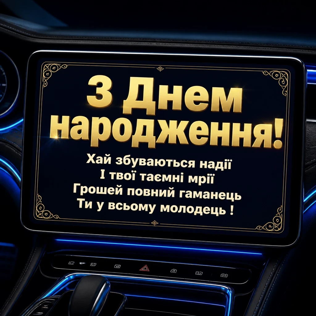 привітання мужчині з днем народження для чоловіків машини