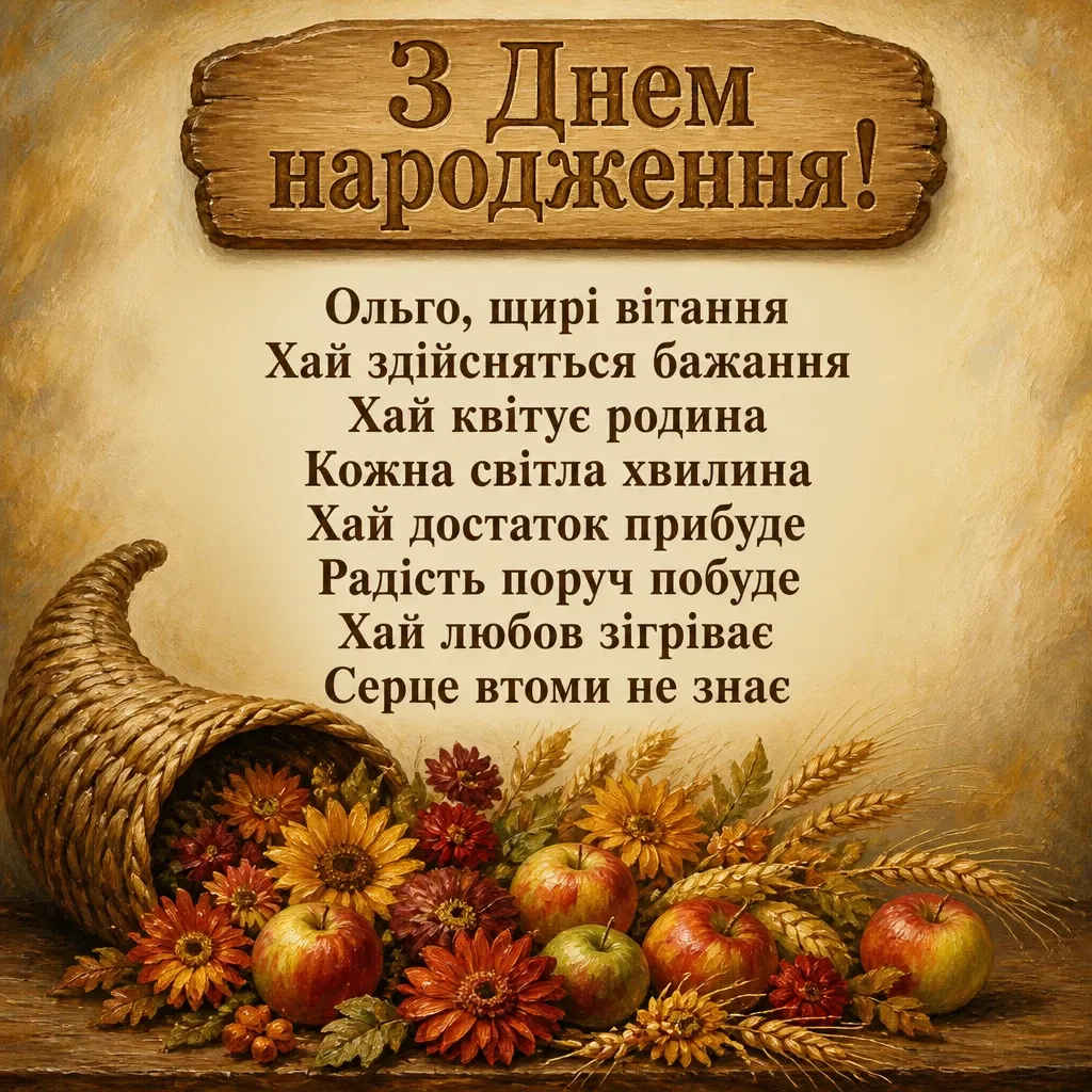з днем народження ольга