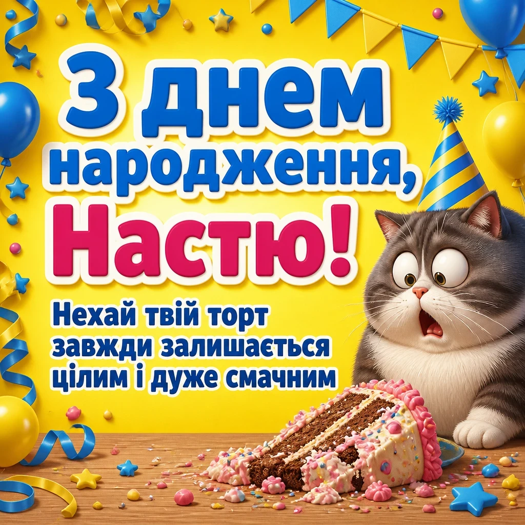 з днем народження настя