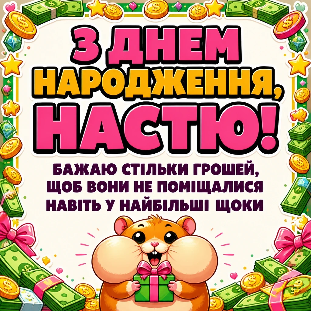 з днем народження настя