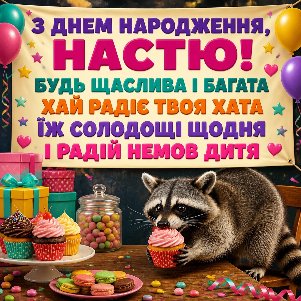 з днем народження настя