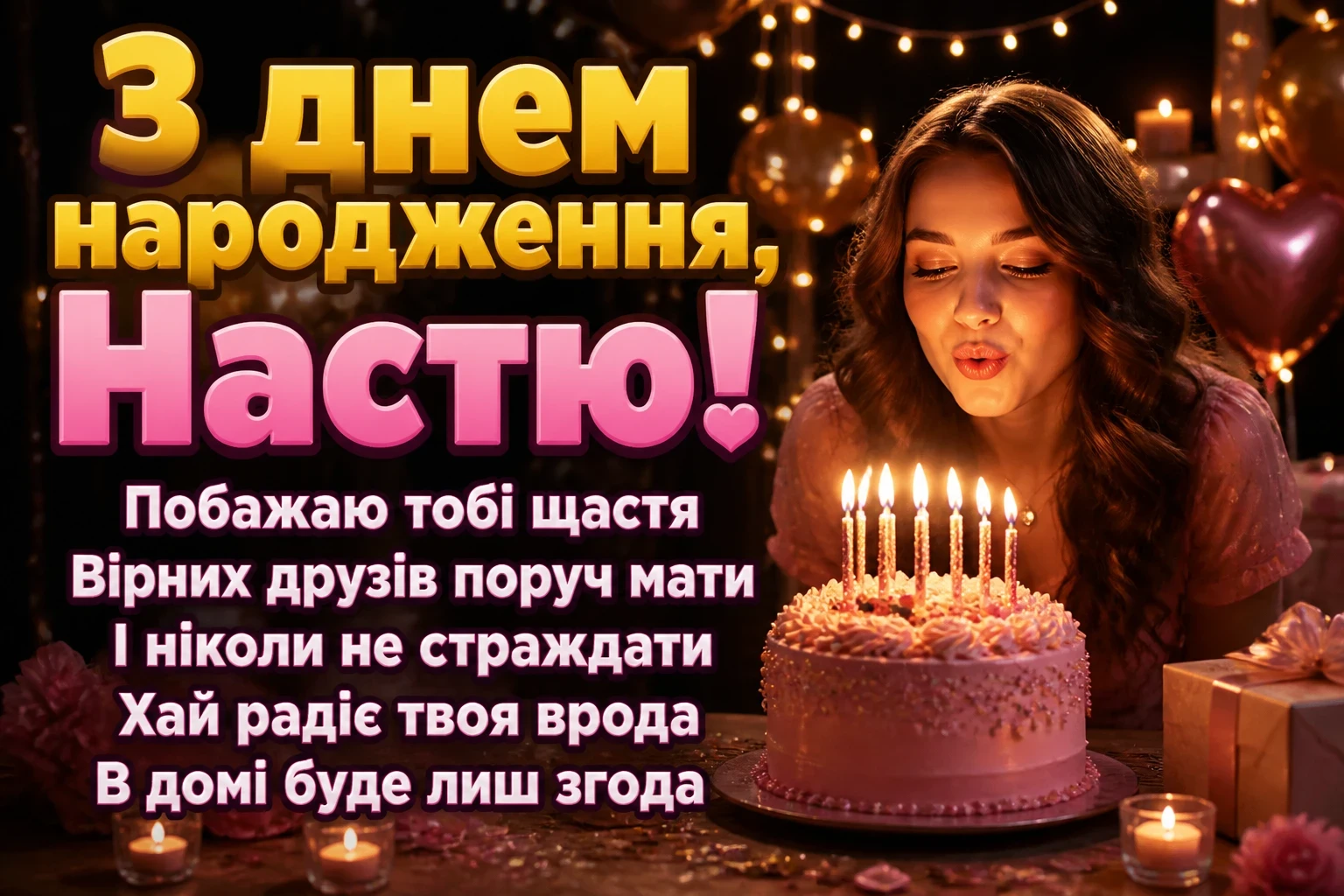 з днем народження настя